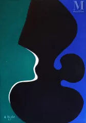 André VERDET (1913-2004) Lithographie-"Composition abstraite"-img1