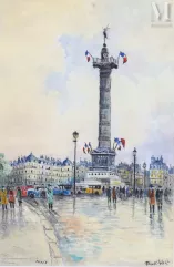 FRANK-WILL (1900-1950) Aquarelle gouachée-"PARIS"-img1
