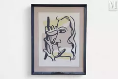 Fernand LÉGER (1881-1955) Lithographie-"Visage"-img1