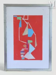 André LANSKOY (1903-1976) Lithographie-"Composition"-img1