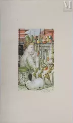 Léonard Tsuguharu FOUJITA  (1886-1968) Héliogravure-La laborantine, 1959-img1