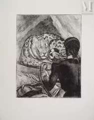 Paul JOUVE (1878 - 1973)
Gravure-Soldat apercevant la panthère, c. 1949-img1