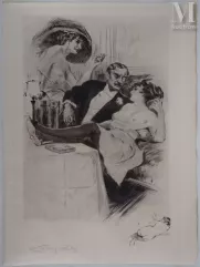Alméry LOBEL-RICHE (1880-1950) Gravure-Séduction au salon, 1912-img1