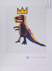 Jean-Michel BASQUIAT (1960-1988)  Lithographie- Crowned T-Rex, 1997-img1
