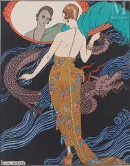 Georges BARBIER (1882-1932)  Lithographie-Robe chinoise et dragon, 1919-img1