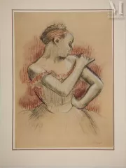 Edgar DEGAS (1834-1917)
Lithographie-Danseuse rattachant son tutu, 1957-img1