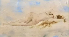 Charles Josuah CHAPLIN (1825-1891), attribué à-Femme nue allongée-img1